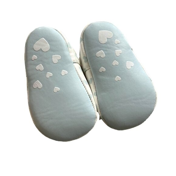 NEW Rosie Pope Sz 1 (0-3m) Aqua Blue Heart Crib Shoes - Picture 11 of 11